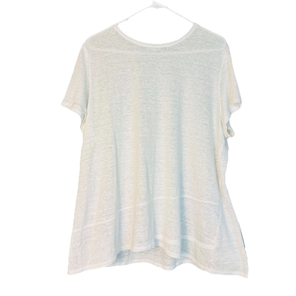 J. Jill Tops - J. Jill Love Linen White Boxy Short Sleeve Lagenlook Layer Shirt XL Oversize Tee